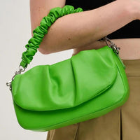 Urban Expressions - Women's Meadow Ruched Vegan Leather Chain Strap Crossbody Bag
