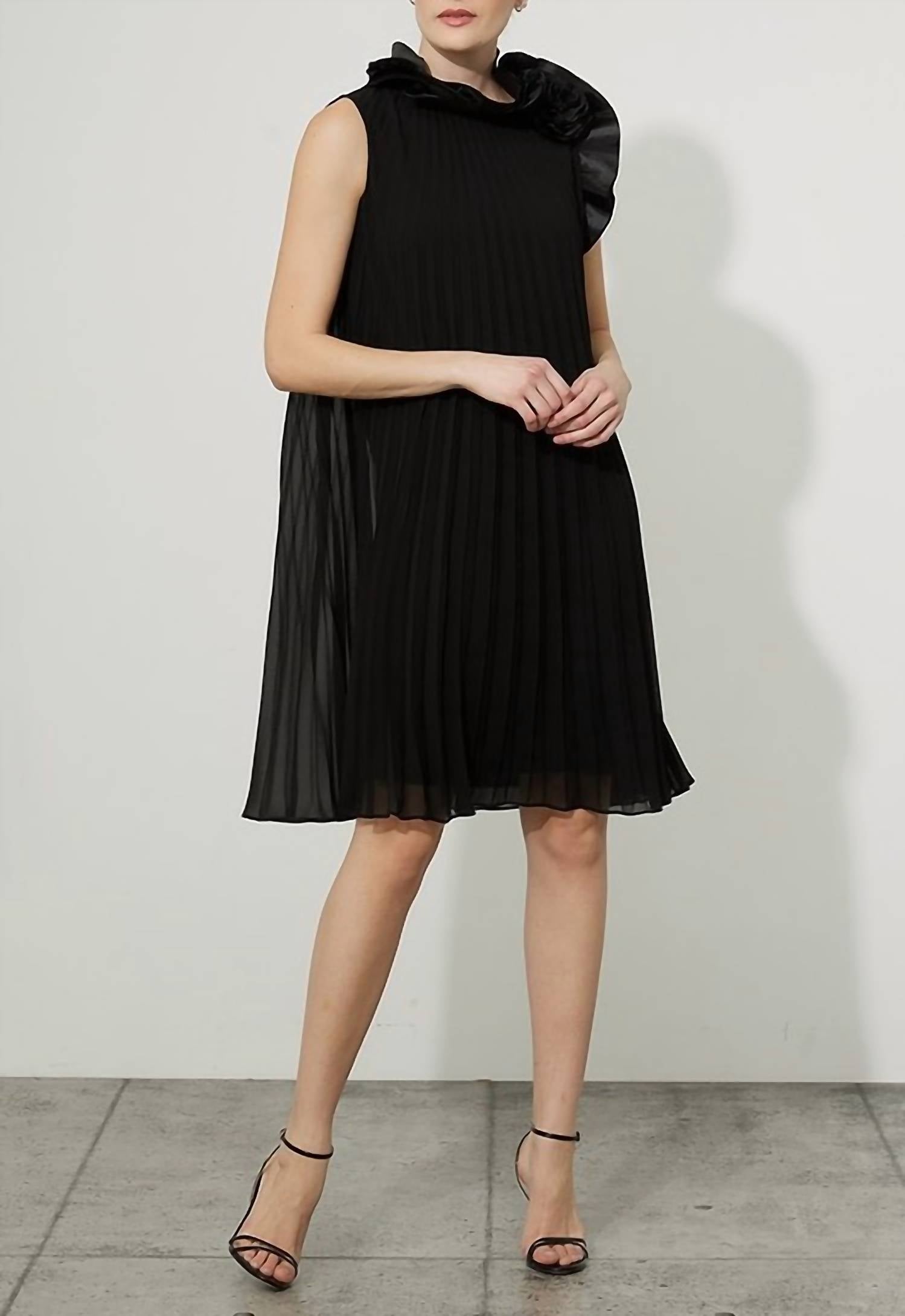 PLEATED A-LINE DRESS
