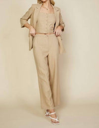 Lined Linen Button Top
