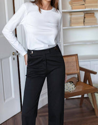 EMERSON FRY Essential Black Twill Pant - women's pants - view 5