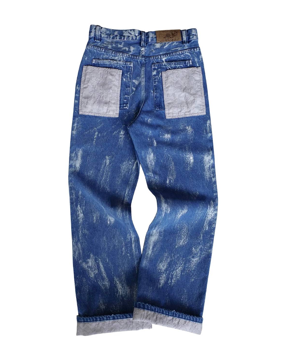 Birth Of Royal Child - Embossed Washed Denim Straight Jeans