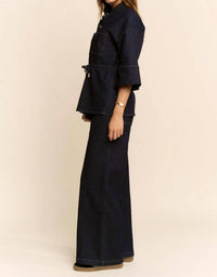 Davi & Dani - Denim Shirt Relaxed Pant Set