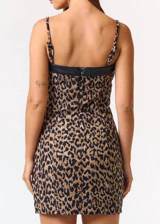 Blue Blush - Pu Mix Bodycon Dress