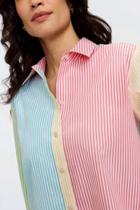 Foxcroft - Women's Meghan No Iron Pinpoint Mixed Stripes Long Sleeve Shirt