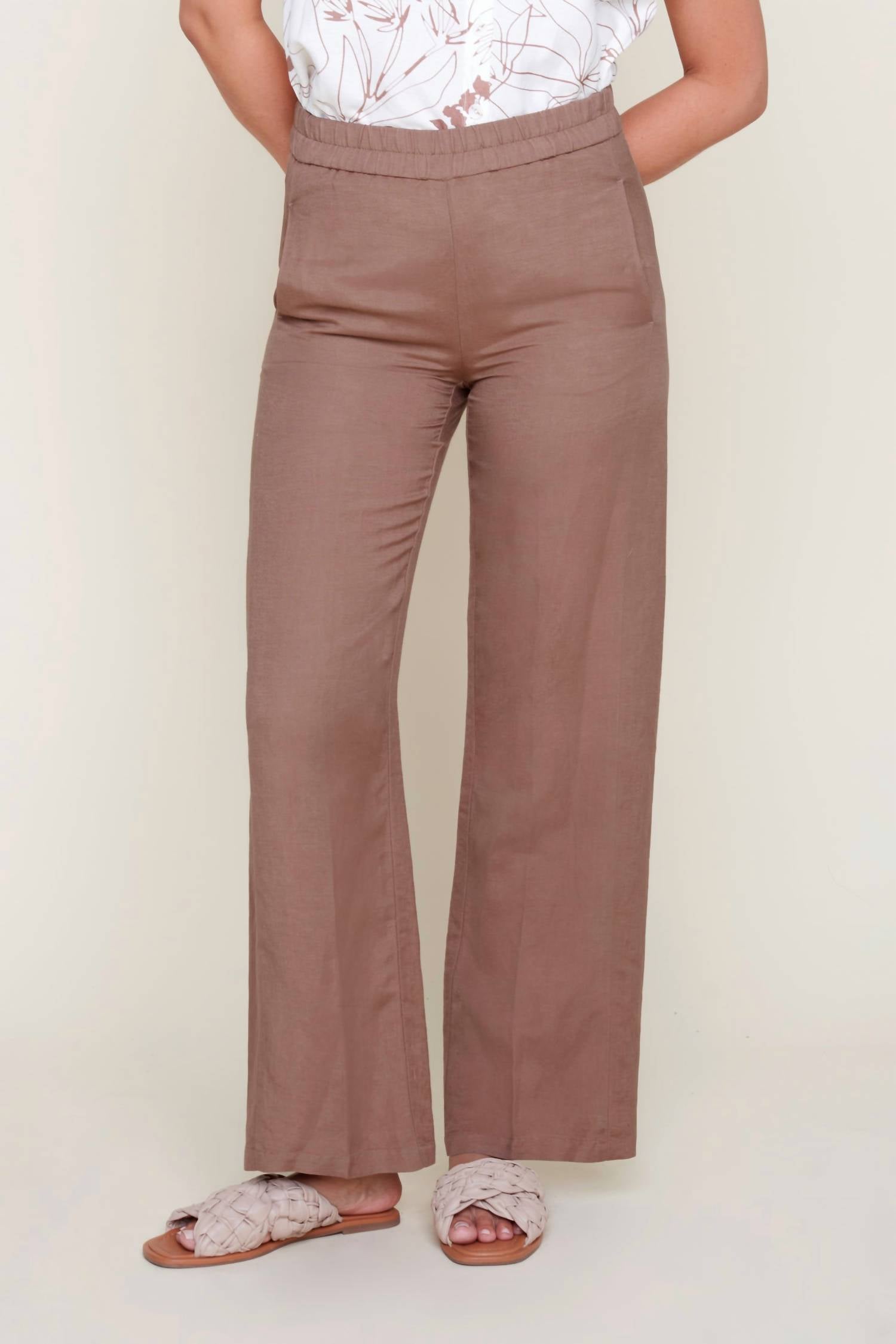 Renuar Pull-on Wide-leg Pants - Plus in walnut - women's pants
