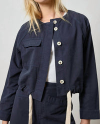 Lilla P Drawstring Waist Jacket in navy - women's jacket