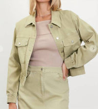 SKIES ARE BLUE Sweet Pea Jacket in green - women's jacket