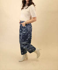Free People - Women's Good Luck Printed Barrel Jeans