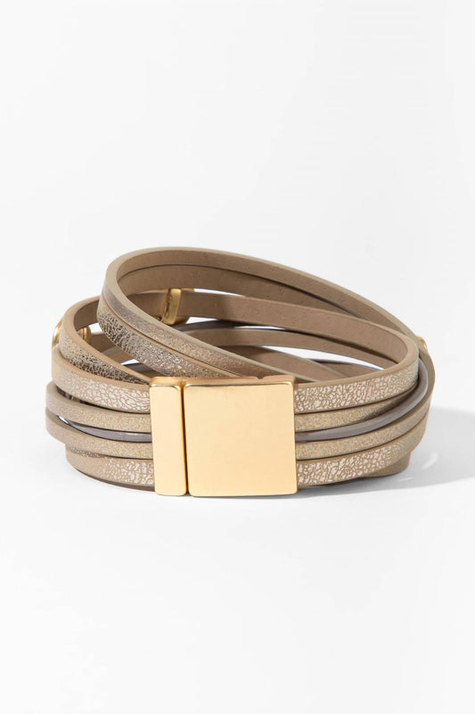 Saachi - Women's Little Rock Multi Strand Leather Bracelet