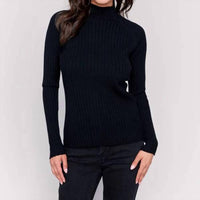 Charlie B - Ribbed Knit Mock Neck Sweater
