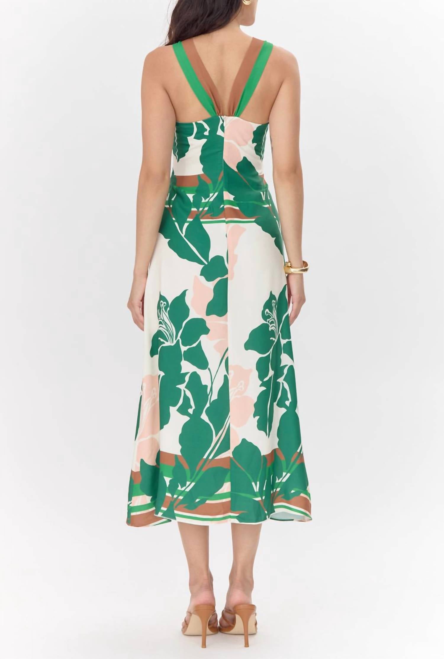 Greylin - Lyra Border Halter Midi Dress