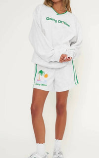 The Mayfair Group Going Offline Sweatshorts in white - women's shorts