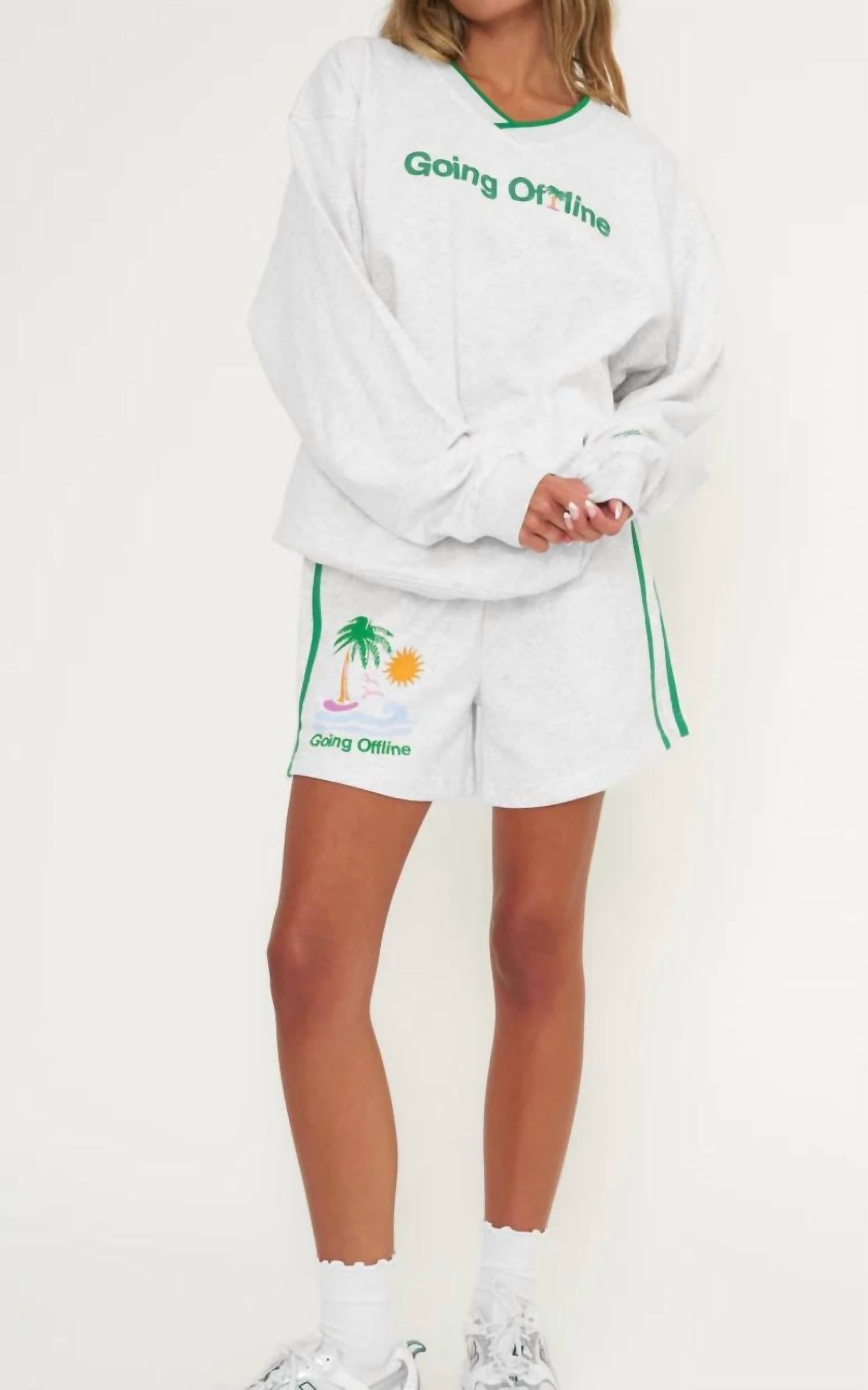 The Mayfair Group Going Offline Sweatshorts in white - women's shorts