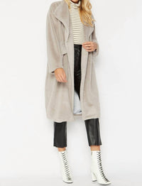 Jayley - JAYLEY Caramel Faux Fur Oversized Coat