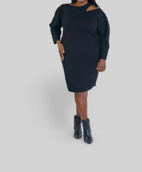 Donna Morgan - Long Sleeve Mini Sweater Dress - Plus