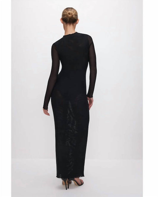 Good American - Mesh Long Sleeve Maxi
