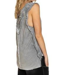 Pol - Never Before Lace-Up Back Tank