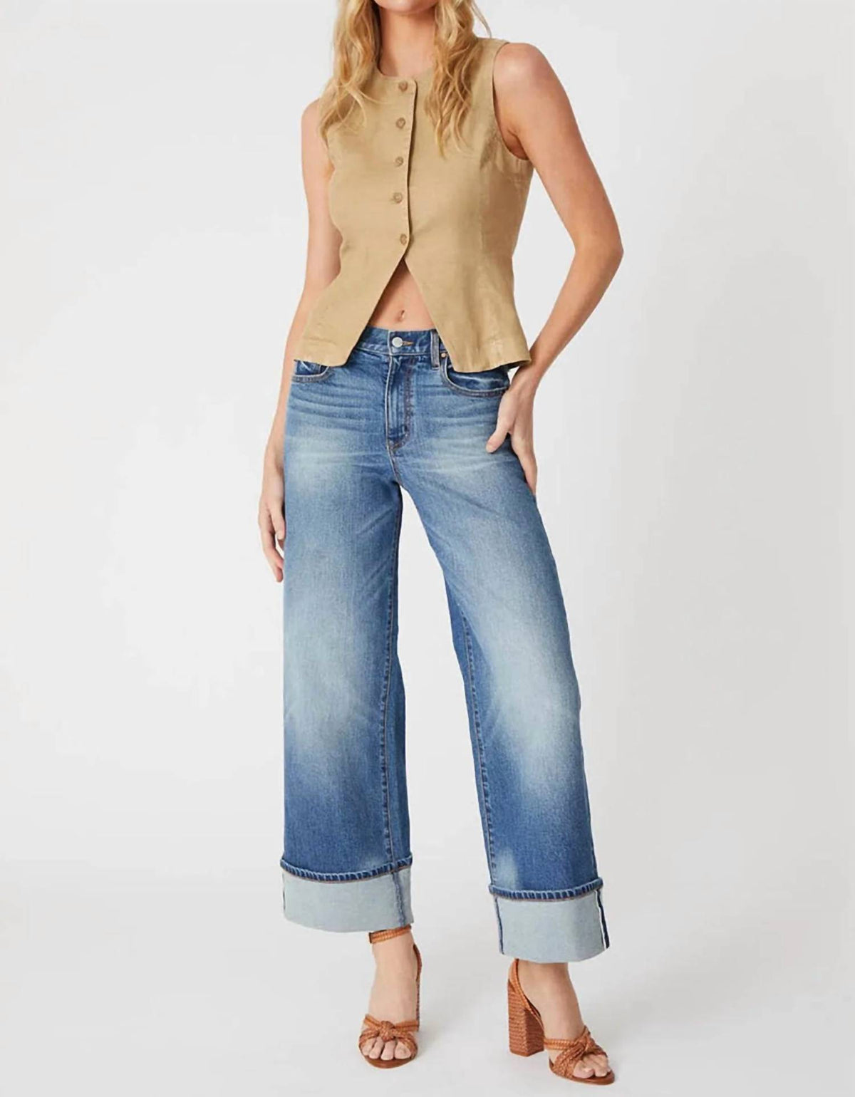 Level99 - Selvedge Wide Leg Cuff Jean