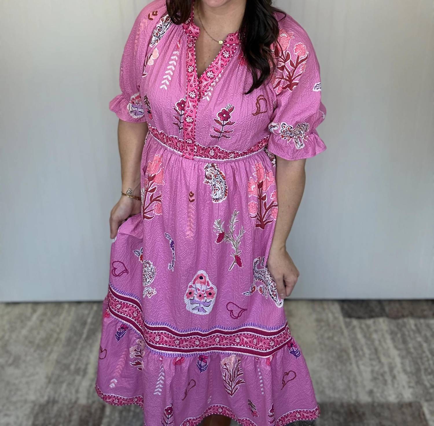 Umgee - Floral Collage Midi Dress