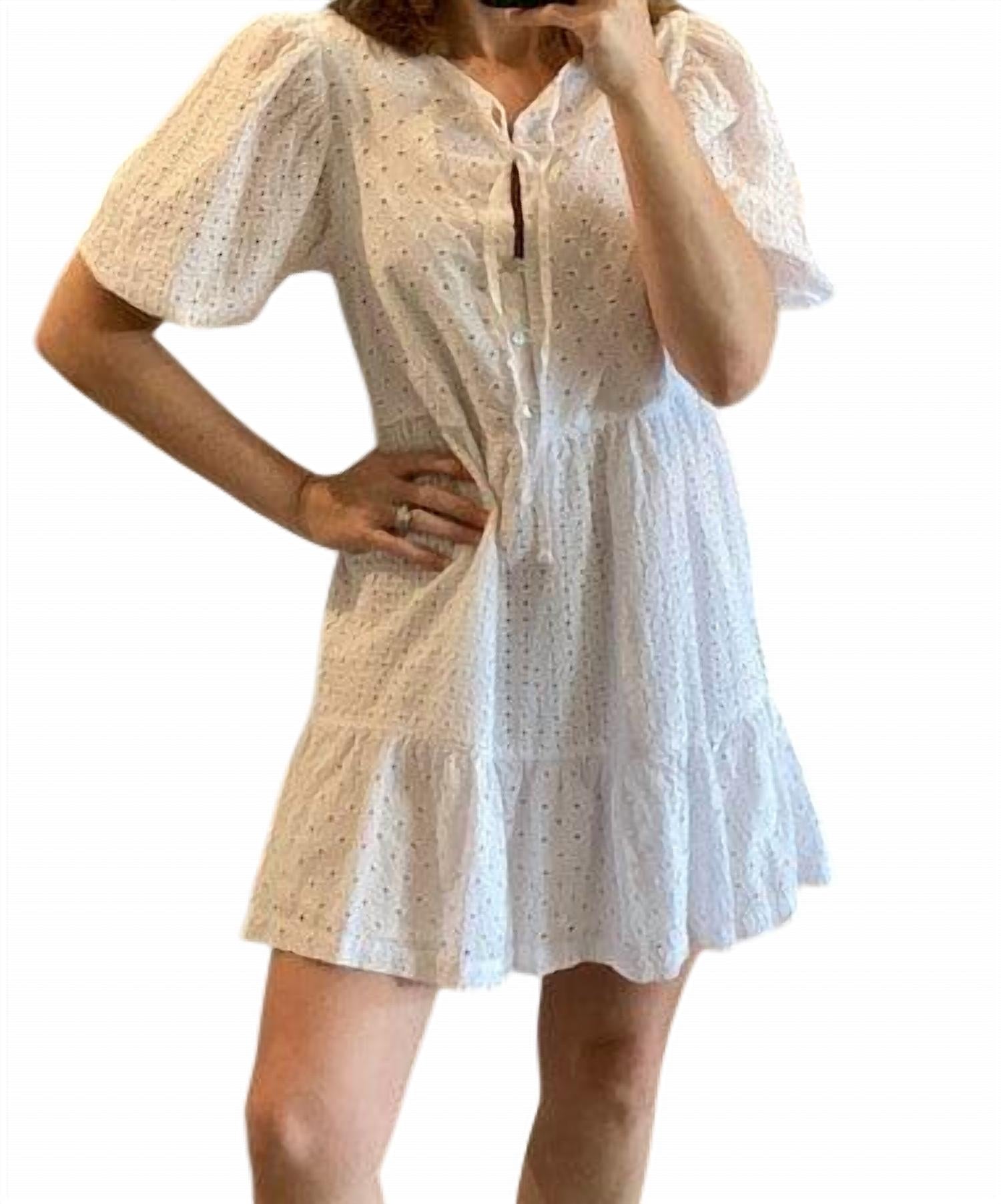 Self Contrast - Eyelet Dress