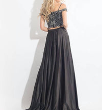 Rachel Allan - Beaded Charmeuse Two-piece Gown