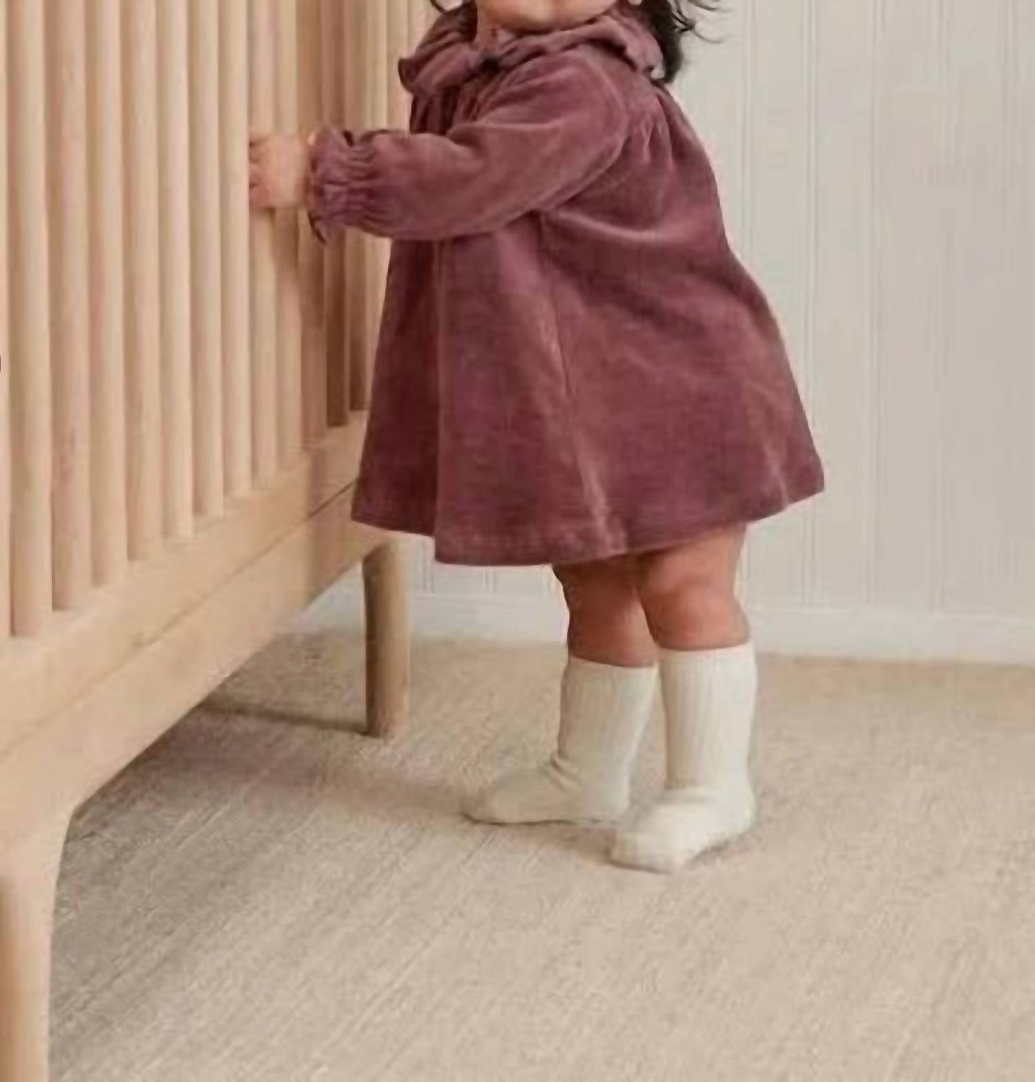 Rylee + Cru Velour Baby Dress in cranberry - kids' dress