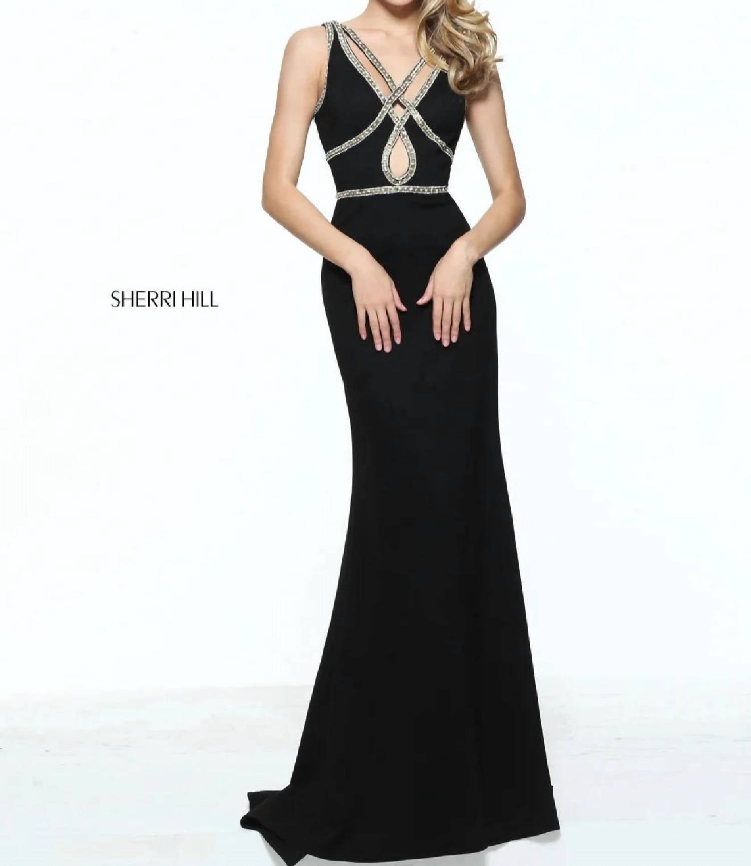Sherri Hill - Beaded Cutout Evening Gown