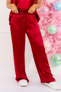 PJ Harlow Jolie Satin Pants in red - women's pants