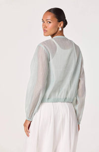 Astr - Aeva Sheer Chiffon Bomber Jacket