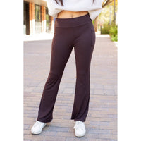 Julia Rose Rhea Bootcut Leggings With Pockets in brown - women's pants