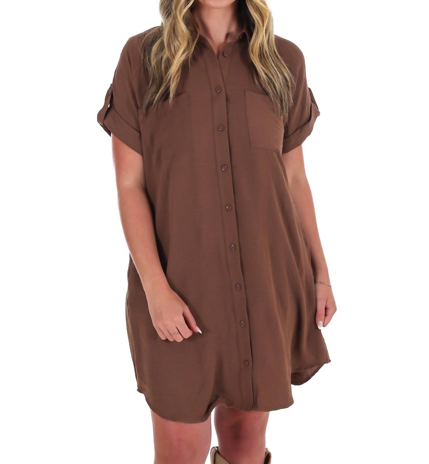 She + Sky - All the Reason Button Up Shirt Dress