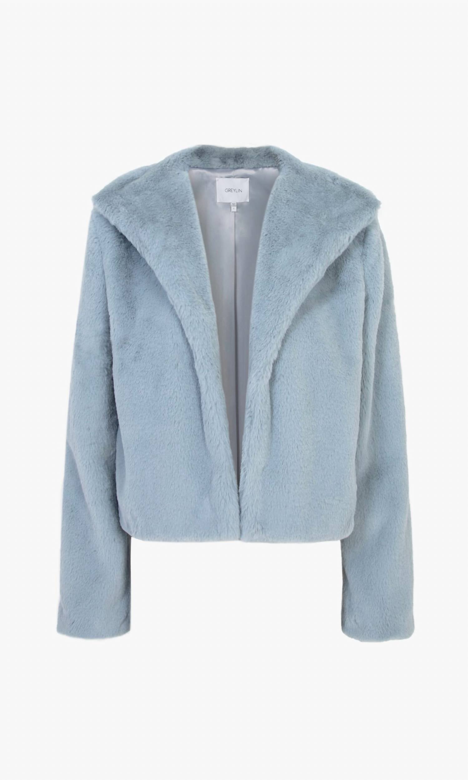 Greylin - Euna Cropped Faux Fur Coat