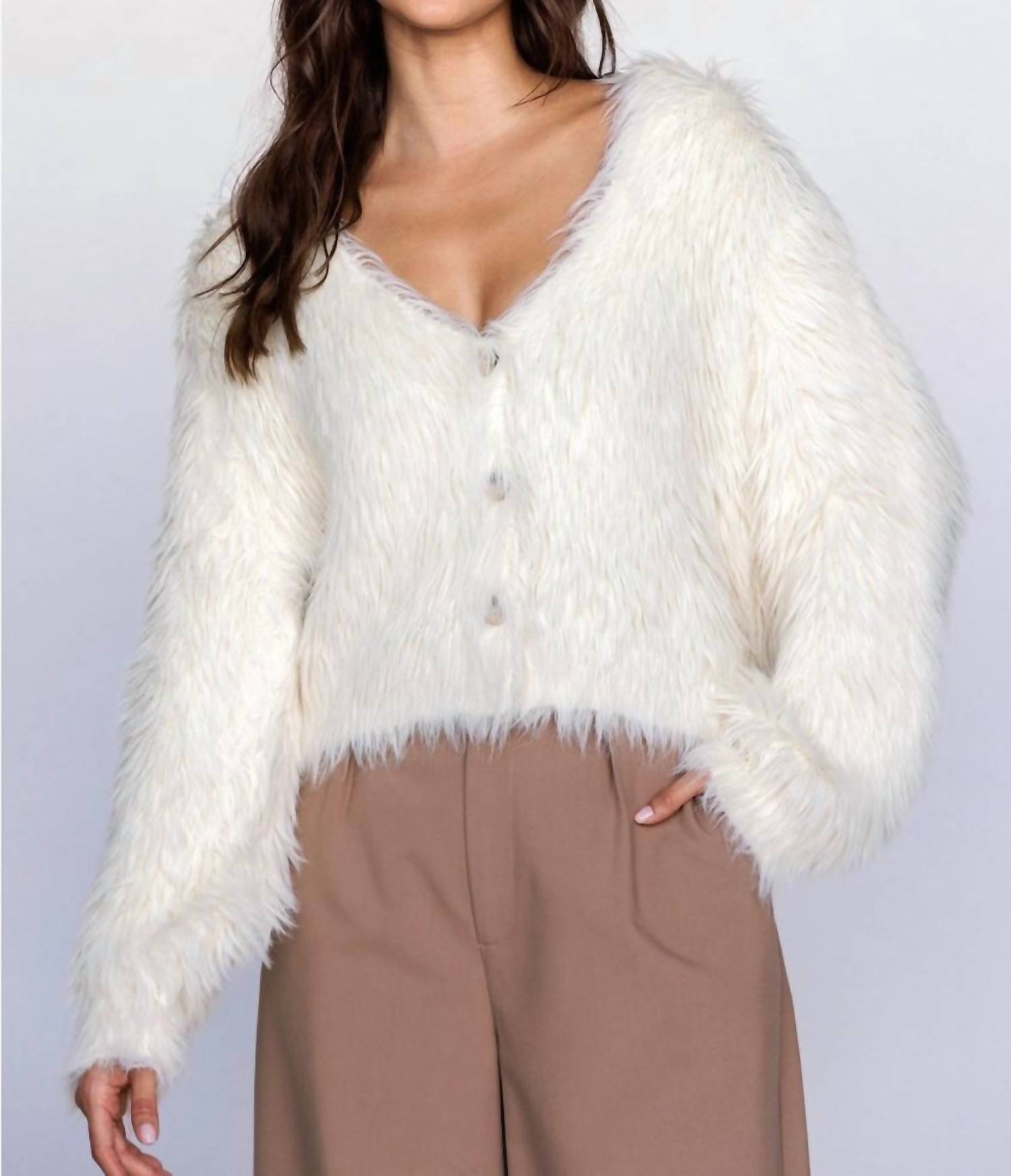 Storia - Beatrix Faux Fur Cardigan