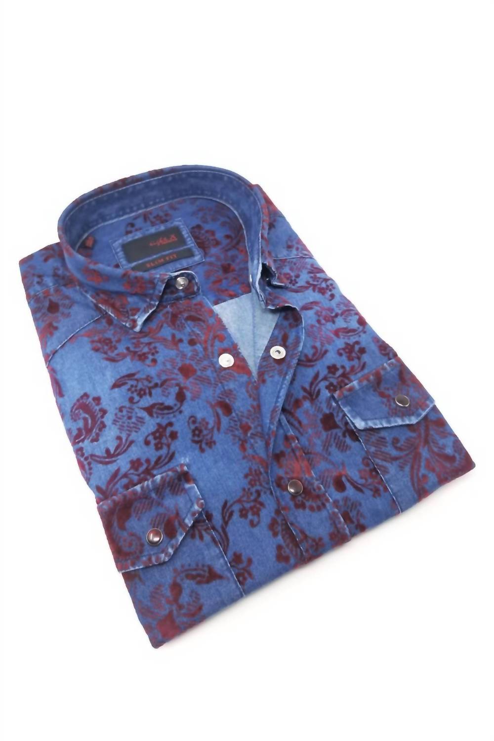 Eight X - Men's Denim Shirt With Flocking