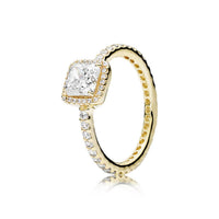 Pandora - Women's Square Ring With Clear Cubic Zirconia