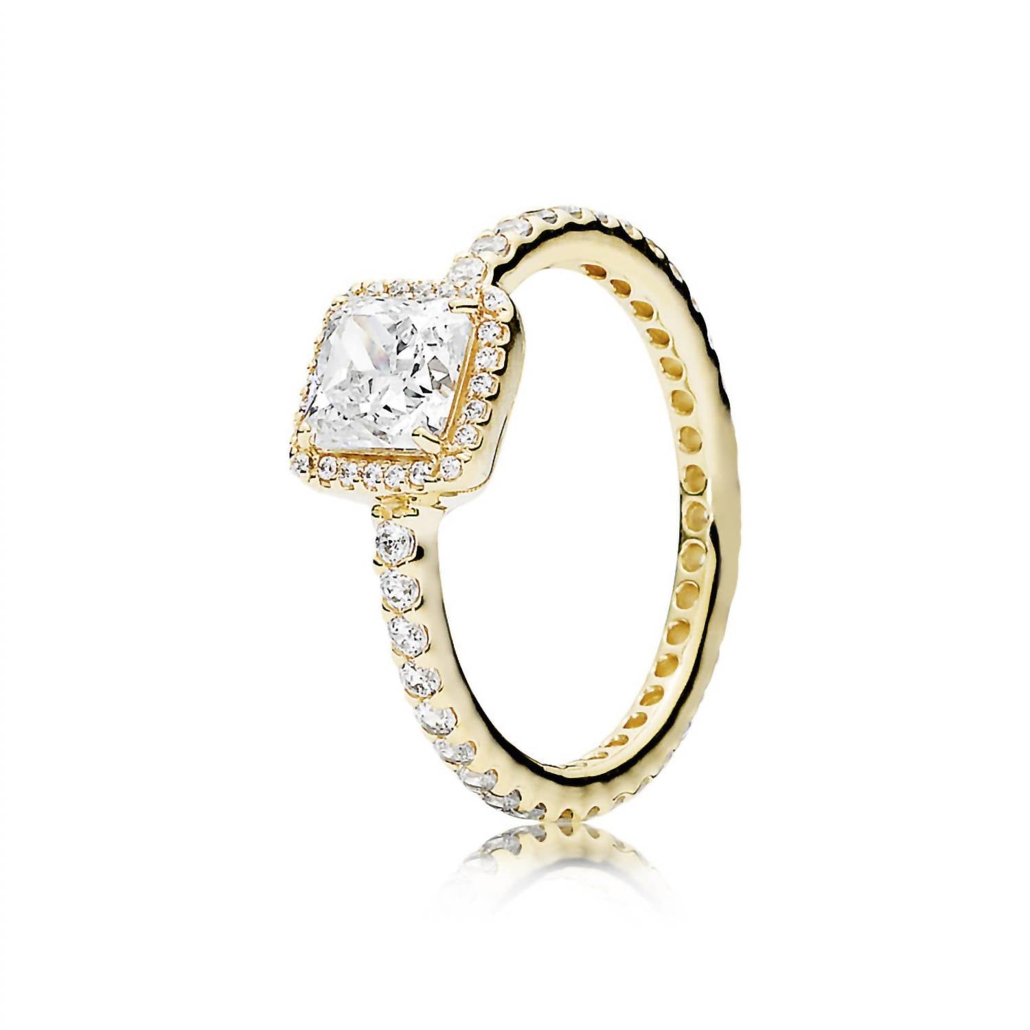 Pandora - Women's Square Ring With Clear Cubic Zirconia