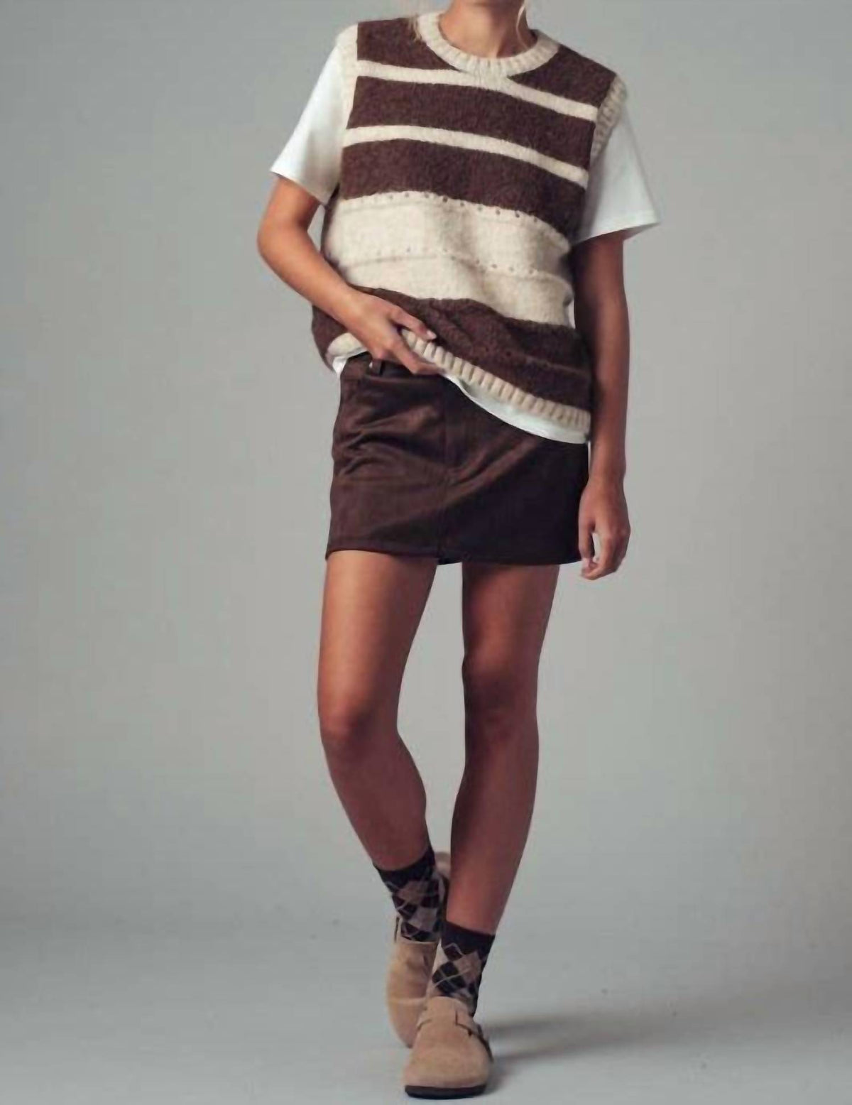 Urban Daizy - Women's Faux Suede Mini Skirt