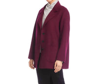 Karen Kane Oversized Brushed Blazer in eggplant - women's jacket - detail view
