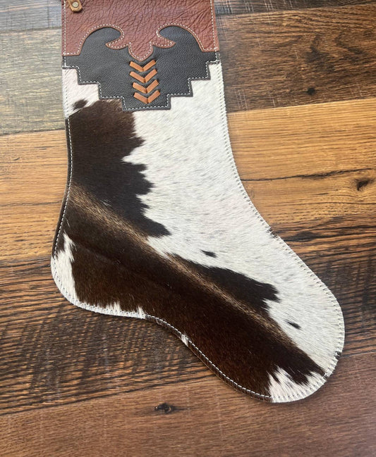 Showman - Cowhide Christmas Chevron Lacing Stocking