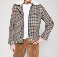 Vilagallo Houndstooth Bomber Jacket in multicolor - women's jacket