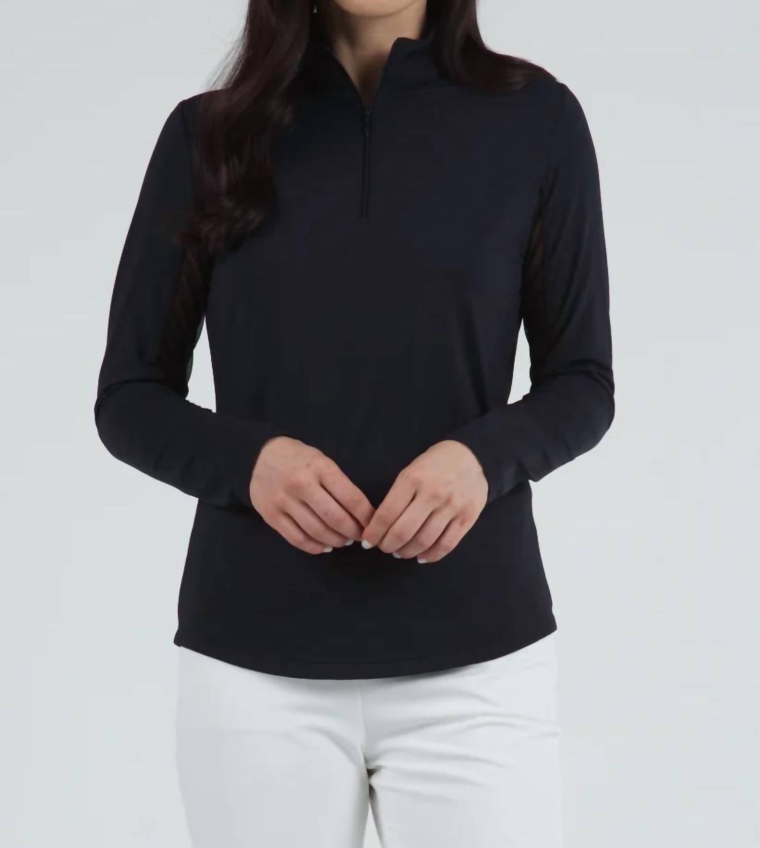 Ibkul - Women's Long Sleeve Mock Neck Top