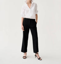 Ann Mashburn Frankie Cropped Pant in black bi stretch tropical wool - women's pants
