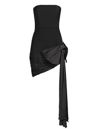 hutch Sloane Strapless Asymmetric Bow Mini Dress in black - women's dress - alternate view