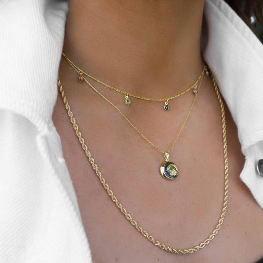 Marlyn Schiff - Women's Multi Glass Evil Eye Necklace