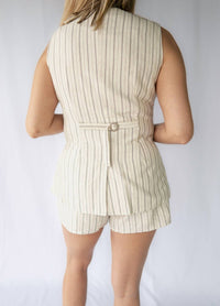Elle Grey - Stripe Vest Set With Shorts