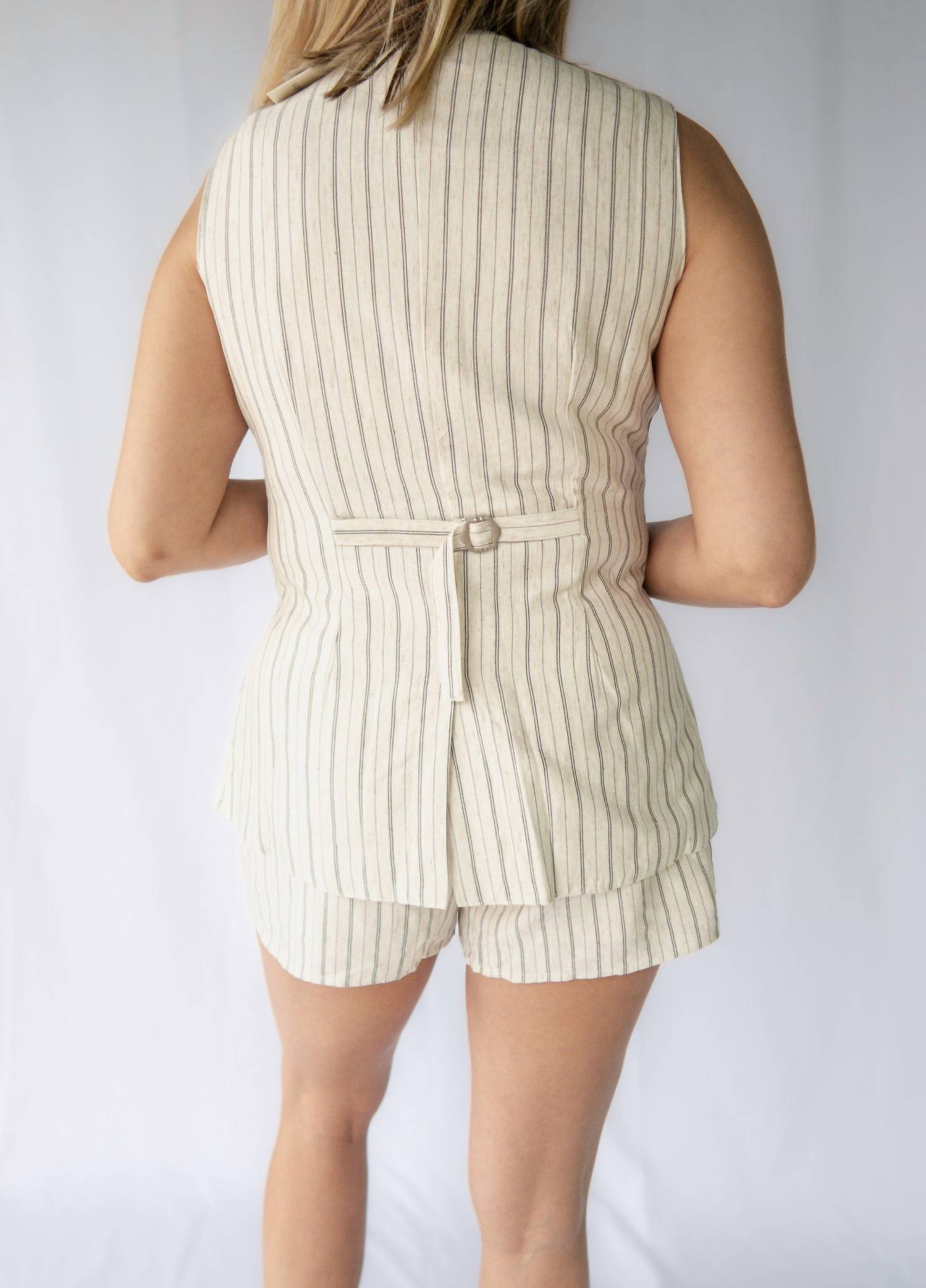 Elle Grey - Stripe Vest Set With Shorts
