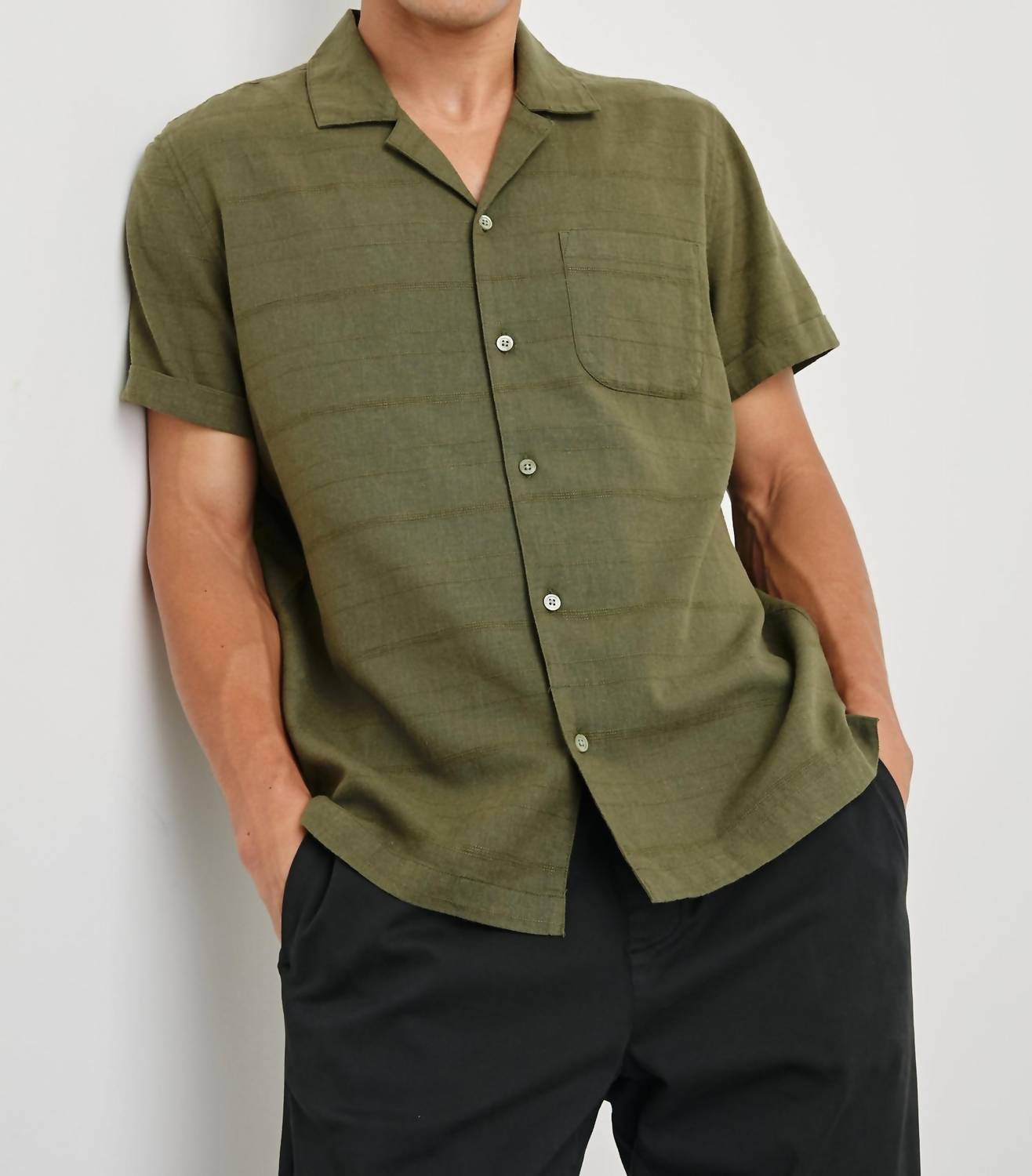 Rails Davis Shirt Top in true olive - men's t-shirt