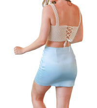2.7 August Apparel - Solid Satin Fit Mini Skirt