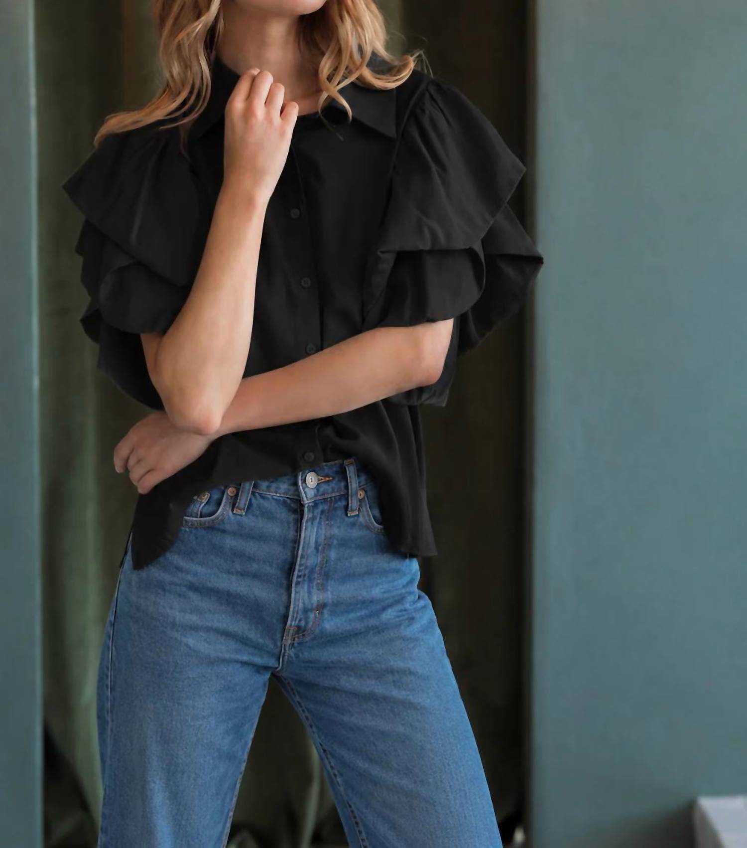 Joh - Wrynn Woven Ruffled Top