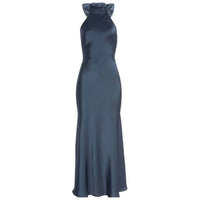 Misha - Evianna Halter Neck Satin Trumpet Gown